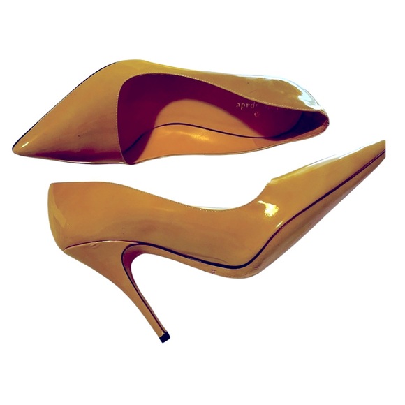 KATE SPADE New York Light Mustard Licorice Patent Pointy Toe Pumps/Stiletto 10.5 - Picture 5 of 8
